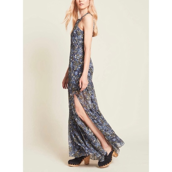 Veronica Beard Maxi Silk Floral Halter-Neck Florencia Dress - Picture 5 of 8